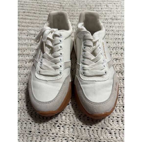 Sam Edelman Layla EM Sneakers Leather Women's Size 6.5 M EU 36.5 White Lace Up - Picture 7 of 10